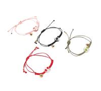 IMIKEYA 4 Piezas Pulsera Gato Maneki Neko Cuerda Trenzada Cerámica Encanto Suerte Joyería Tradicional para Niñas Estudiantes