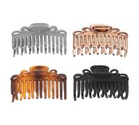 IMIKEYA 4 Pinzas Grandes Cabello de Plástico Estampado de Leopardo Transparentes y Mate Colores Mixtos Azul Gris Brillante Ámbar Mate Té Transparente Negro para Mujer y Niña