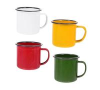 IMIKEYA 4 Tazas Esmaltadas Vintage de Esmalte Tradicional, Colores, Set de 4 Piezas, Té y Bebidas Calientes en Hogar y Oficina