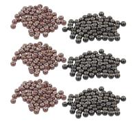 IMIKEYA 400 Anillos Nano para Extensiones de Cabello Revestimiento de Silicona 30 MM Perlas Conectores Micro Color Negro y Marrón Kit para Peinados Naturales y Uso Diario