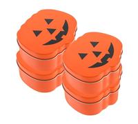 IMIKEYA 4piezas Caja De Lata De Calabaza De Halloween Latas De Metal Pequeñas Tapa Contenedor De Dulces Para Fiesta De Calabaza Caja De Almacenamiento De Hojalata Recipientes Para Guardar