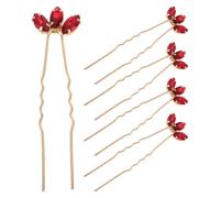 IMIKEYA 5 Horquillas Pelo Resistentes en Forma de U Accesorios Cabello Victorianos Cristales Rojos de Imitación Amplia Aplicación para Bodas y Fiestas