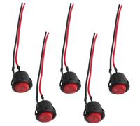 IMIKEYA 5 piezas Interruptor Botón Momentáneo Redondo Auto y Barcos Dc Pre-cableado Abs Resistente Repuesto Automotriz