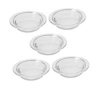 IMIKEYA 5 Piezas Platos de Cera de Vidrio Transparente para Difusor de Aromas Repuesto para Calentadores de Velas y Aceites Esenciales Bandeja Redonda para Aromaterapia Hogar