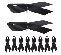 IMIKEYA 50 Pines Funerarios con Lazo Negro de Poliéster con Imperdibles, Diseño Clásico y Único para Funeral o Día del Recuerdo, Resistentes y Elegantes