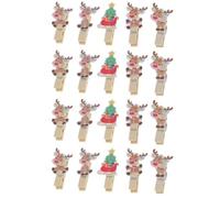 IMIKEYA 50 Unidades Pinzas de Madera Que No Dejan Agujeros para Fotos y Notas Navideñas Clips Firmes en Navidad, Paquete Ideales para Bodas y Decoración de Ventanas