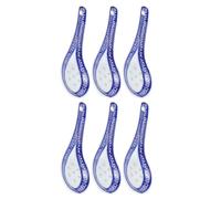 IMIKEYA 6 Cucharas de Cerámica Azul para Sopa y Gachas, Diseño Elegante y Funcional para Uso Saludable en Cocina y Restaurante