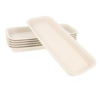 IMIKEYA 6 Piezas Bandeja Base para Macetas de PP Beige Reutilizable y | Previene Fugas de Agua, Fácil de Limpiar, para Jardineras y Contenedores, Uso Exterior