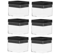 IMIKEYA 6 piezas Caja Transparente para Muestras Minerales Caja Cuadrada de Plástico para Exhibición y Almacenamiento de Especímenes Base para Escritorio Fácil Limpieza y Compacto Diseño