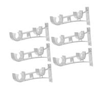 IMIKEYA 6 Piezas Soportes para Barra Cortina Dobles Ajustables sin Taladro Resistentes para Barras Pesadas Kit para Dormitorio y Ventana Montaje Lateral o Superior Soporte para Cortinas