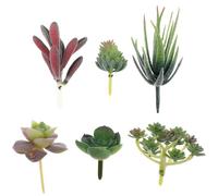 IMIKEYA 6 plantas suculentas artificiales de imitación para exteriores, mini plantas falsas, decoración de casa para el hogar, suculentas artificiales sin maceta, plantas de cactus falsas