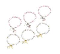 IMIKEYA 6piezas Pulsera De Cuentas Alas De Ángel Unidades Para Bautismo Estilo Moderno Recuerdos De Bautismo Pulsera De Cruz