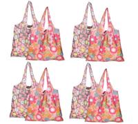 IMIKEYA 8piezas Bolsas Reutilizables Plegables De Ecológico De Tote Bags Portátiles para Almacenamiento y Picnic Estampado De