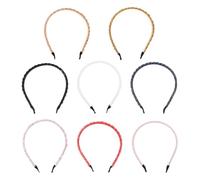 IMIKEYA 8piezas Diadema Trenzada con Cuentas para Mujer Elegante Conjunto de Diademas con Trenza Simulada y Adornos para Boda para Novias y Eventos Especiales