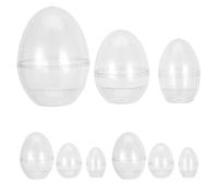 IMIKEYA 9 huevos de plástico: recipientes para galletas navideñas, huevos pequeños de plástico, cajas rellenables para dulces de Pascua, cajas para dulces de boda, fiestas de Navidad y Pascua.
