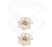 IMIKEYA Abrazaderas Magnéticas para Sujetar Cortinas para Cortinas Forma de en Color Blanco, de Cinta de Resina y Imán, 2 Piezas en Cualquier Posición, Elegante
