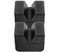 IMIKEYA Almohadillas para Gato de Suelo para Automotor 2 Piezas, Bloque de Elevación Ranurado de Plástico Resistente para Adaptador de Gato, Protección Antideslizante para Mantenimiento