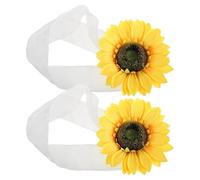 IMIKEYA Alzapaños para Cortinas Flores de Tela Amarilla, 2 Piezas, Estilo Rústico, Resistentes Decoloración Necesidad de Herramientas, Ideales para Sala y Dormitorio