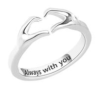 IMIKEYA Anillo Abierto Diseño de Corazón Anillo de Abrazo para Mujer Color Joyería Minimalista Ajustable para Parejas Obsequio de Compromiso y Moda