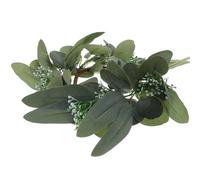 IMIKEYA Anillo de Vela Decorativo de Eucalipto Artificial Tejido PE, Corona Artística para Dormitorio y Fiestas Navideñas, Adecuado para Decoración de Invierno