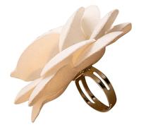 IMIKEYA Anillo Floral De Tela Delicado, Anillo De Flor De Mujer, Joyería Femenina, Diseño Elegante, Color Blanco, Tamaño Único, Accesorio Adecuado Para Uso Diario y Obsequio Romántico