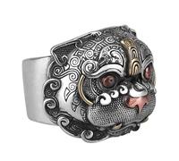 IMIKEYA Anillo Fortuna Vintage Gótico Anillo De Salud y Riqueza Para Hombres Joyería Étnica Para Decoración De Dedo