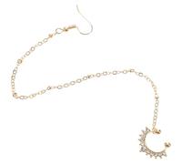 IMIKEYA Anillo Nasal Falso Dorado con Cadena Colgante Joyería sin Perforación para Mujer Clip Nasal y Cadena de Oreja Estilo Danza y Africana Accesorio Ligero y Cómodo