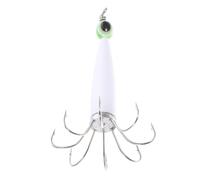 IMIKEYA Anzuelo para Calamar 8 Púas Blanco Ojos Luminosos, Aparejo de Pesca Artificial Resistente y Afilado, Señuelo para Pesca Nocturna de Pulpo y Calamares al Aire Libre Color Aleatorio