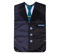 IMIKEYA Babero para Adultos Hombre Diseño de Traje, Poliéster Resistente, Ajustable Botón, Protector de Ropa para Personas Mayores en Comidas y Uso Diario