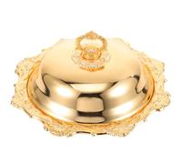 IMIKEYA Bandeja Dorada para Servir Dulces y Frutas de Aleación de y Ligera y Resistente, Adecuado para Cocina y Exhibición de Joyas