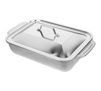 IMIKEYA Bandeja para Asar Pescado de Acero Inoxidable 41X24X75 CM con Tapa Bandeja Rectangular Profunda para Uso Doméstico y Catering Asadera Metálica Resistente para Hotel y