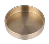 IMIKEYA Bandeja Redonda Dorada de Latón para Guardar Joyas y Alimentos Diseño Elegante Adecuado para Almacenamiento en Casa