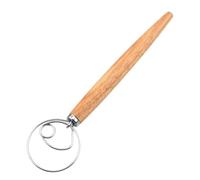 IMIKEYA Batidor de Madera Inoxidable de Mango de Acero Danés Masa Mezclar Masa y Huevos para Cocinas Domésticas y Panaderías Reutilizable