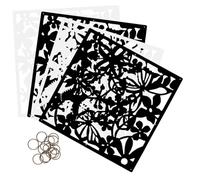 IMIKEYA Biombo Colgante Decorativo De Pared 4 Piezas Blanco y Negro, Panel Divisor Diseño Hueco, Madera Resistente, para Hotel y Hogar, Separación De Ambientes Moderna