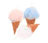 IMIKEYA Bola de Esponja para Ducha Exfoliante 3 Piezas Tamaño Mediano Colores para Adultos y Niños Uso Corporal Limpieza