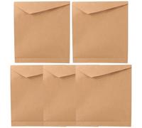 IMIKEYA Bolsas de Papel Kraft Marrón con Cierre de Contacto Tamaño A4 30X33X5 CM Pack de 5 Unidades para Embalaje de Ropa Camisetas y Regalos Ideales para Oficina Escuela y Fiestas