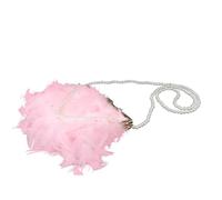 IMIKEYA Bolso Bandolera de Poliéster Rosa para Niñas Cadena de Perlas, Pequeño y Elegante, Adecuado para Escuela y Compras