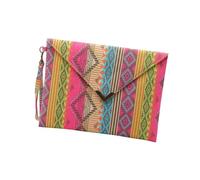 IMIKEYA Bolso De Lona Tipo Sobre Geométrico Rosado Bolso De Mano Para Mujer Lona Duradera Patrón Sin Posición Fija Tamaño Compacto