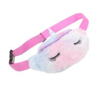 IMIKEYA Bolso Infantil de Peluche Unicornio con Forma de Dibujos Animados Riñonera Cruzada y Paquete de Cintura para Bolsa y para Snacks y Objetos Pequeños
