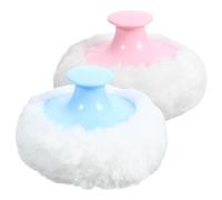 IMIKEYA Borlas de Talco para Bebés 4 Piezas Suaves de Felpa con Asas Cortas para Aplicar Polvos Corporales en Verano y Tiempo Cálido