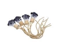 IMIKEYA Botellas de Aromaterapia para Coche Colgantes 4 Piezas Vidrio Transparente Tapa Madera Decoración de Coches Ambientador Interior Vehículo Uso Diario