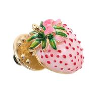 IMIKEYA Broche de Fresa Esmaltado Rosa Pin de Solapa Metálico Accesorio Frutal Divertido para Mujer para Ropa Mochila Bufanda y Sombrero Creativo para Ocasiones Especiales