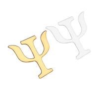 IMIKEYA Broche De Solapa Letras Griegas Psicología, Broche De Metal Vintage En Aleación Dorada y Plateada, Accesorio Para Mujer, Adecuado Para Prendas Diarias y Regalos, Juego De 2 Piezas