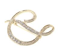 IMIKEYA Broche Inicial Dorada de Aleación para Mujer, Accesorio Versátil y Elegante Gemas de Imitación, Adecuado para Bodas y Fiestas
