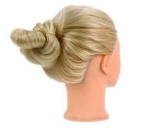 IMIKEYA Cabeza de Maniquí para Peluquería y Cosmetología 1 Unidad Tamaño Mediano Color Marfil sin Maquillaje Práctica de Peinados para Estudiantes y Formación con Soporte Pequeño