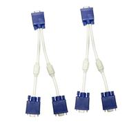 IMIKEYA Cable Adaptador Divisor Vga 1 Macho a 2 Hembras 0.3 m para Monitor, Dispositivo De Duplicación, Compacto, Entrada Única, Uso Flexible, Color Negro, 2 Unidades