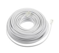 IMIKEYA Cable Telefónico de Extensión Rj11 6P4C 20 Metros Blanco Línea Telefónica para Teléfono Fijo Conexión Clara sin Diafonía Accesorios para Teléfono Uso en Oficina y Hogar