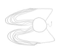 IMIKEYA Cadena Corporal de Perlas Imitación Multicapa para Mujer Collar Vintage con Diseño Hueco Joyería Elegante para Bodas Fiestas y Salidas la Playa