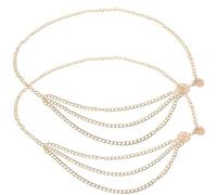 IMIKEYA Cadenas Cintura Mujer 2piezas Ajustables Colgante de Flor de Sol Metal Dorado y Plateado Joyería Corporal Bohemia para Verano Fiesta y Danza del Vientre