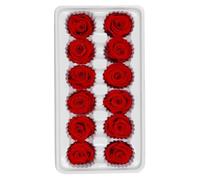IMIKEYA Caja de 12 Piezas de Rosas Preservadas Decorativas y Duraderas para Bodas y Festivales Flores Inmortales Rojas de 3-4 Cm